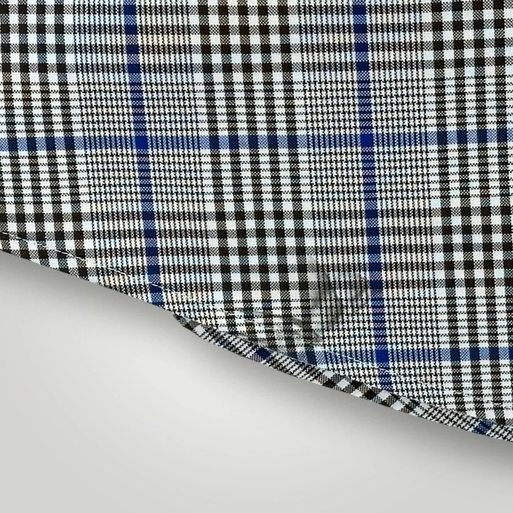 Brooks Brothers Stretch Supima Shirt Mens‎ 19 34/35 Blue Plaid Non Iron Dress
